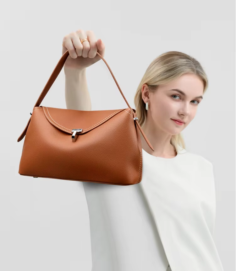 Luxury Designer Lock PU Leather Women's Handbag Retro Crossbody Bag Bucket Tote