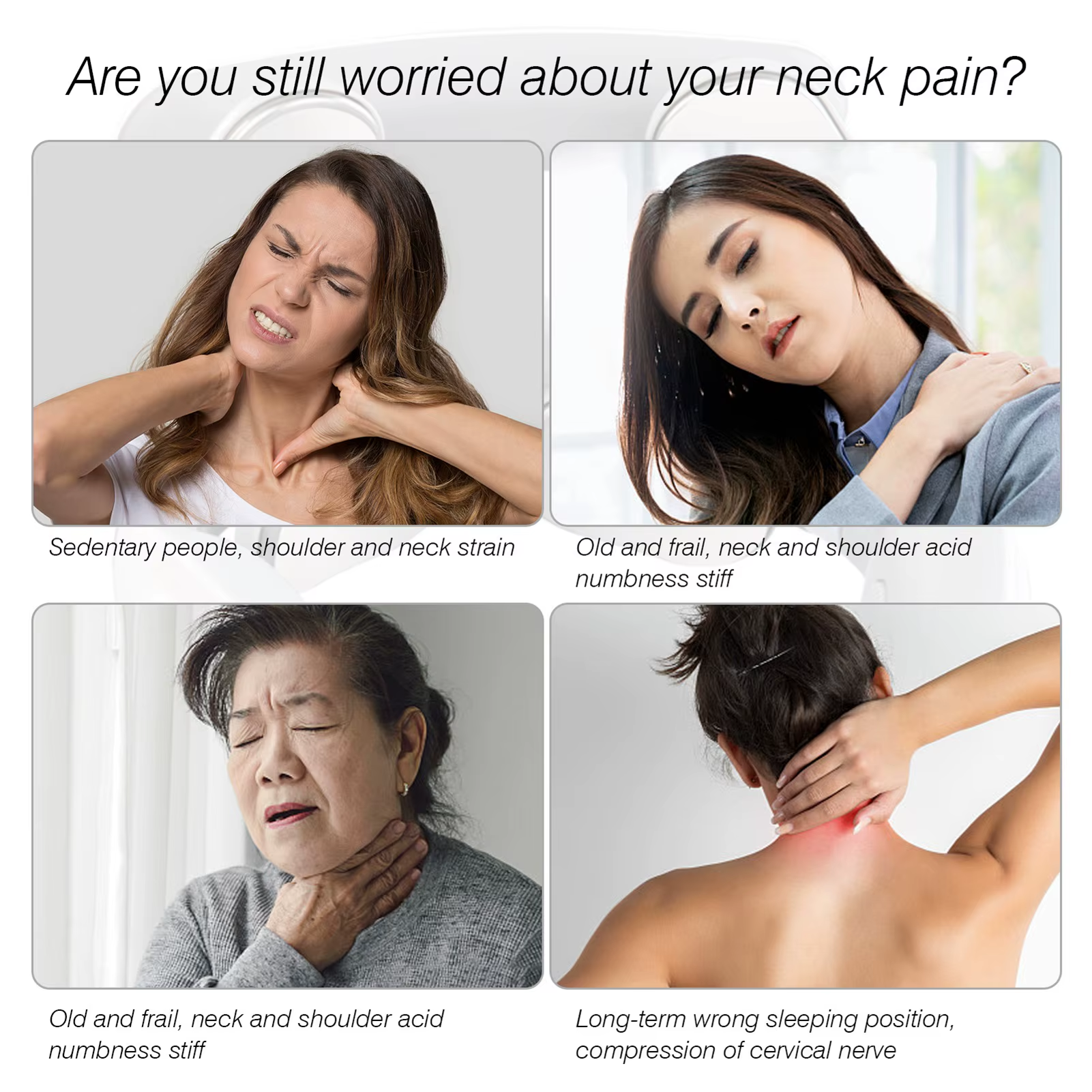 Neck Massage Machine 4 Head And Neck Protection Heating Machines Breathing Light Vibration Hot Compress Cervical Spine Machine A87