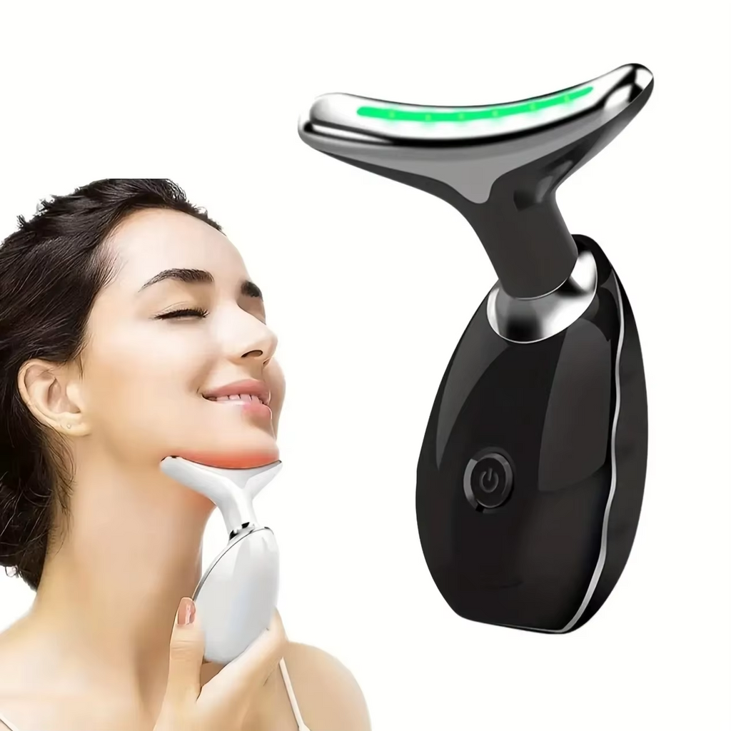 7LED Color Vibrating Neck Device neck and face skin massager electric Facial A88