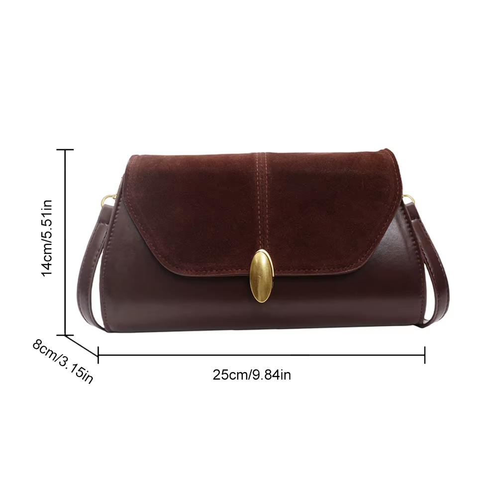 Fashion PU Shoulder Bag Stylish Crossbody Bag Adjustable Strap Vintage Small Tote Bag Trendy Commuting Bag Slouchy Hobo Bag A120