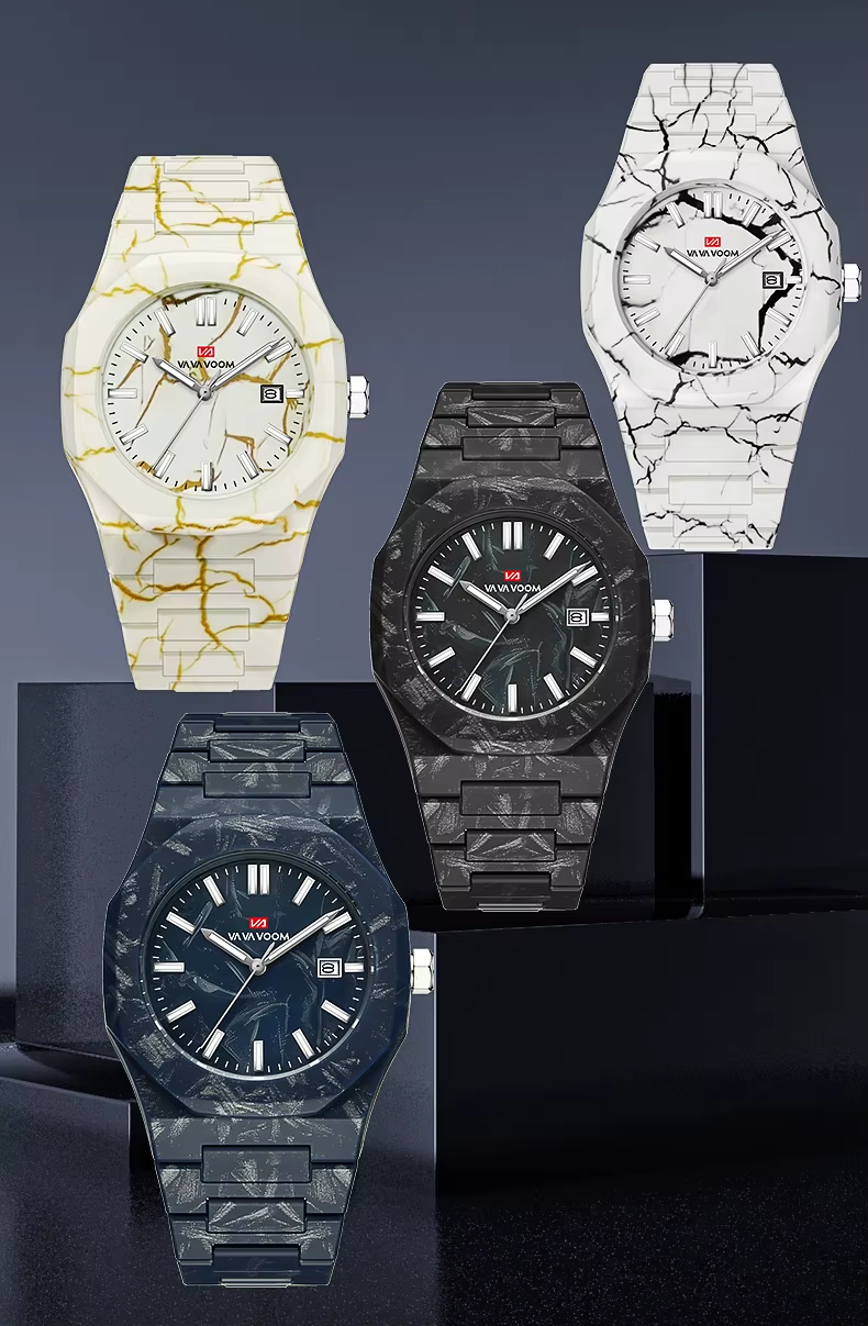 VA VA VOOM Top Brand Original Quartz Movement 40mm Marble Pattern A40