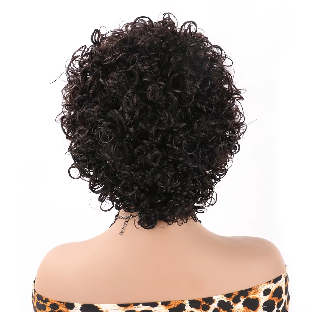 Colored Lace Wig Spring curl Short Bob Human Hair Wig For Women Natural 13X1 A94