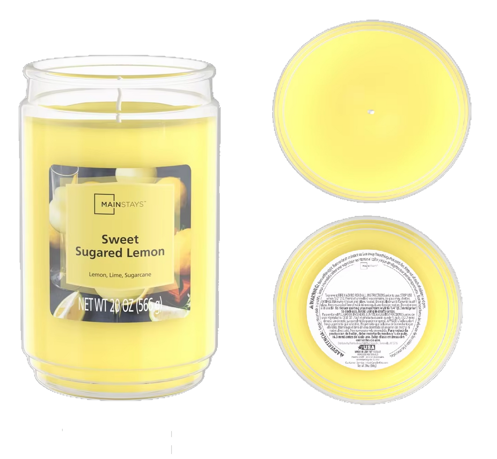 Sweet Sugared Lemon Scented Single Wick Jar Candle  100 Hours Burn Time  A69