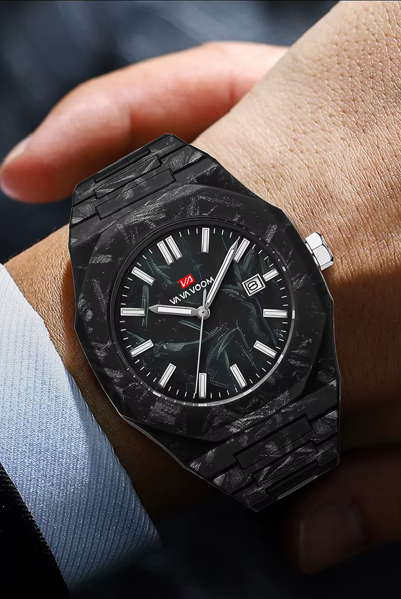 VA VA VOOM Top Brand Original Quartz Movement 40mm Marble Pattern A40