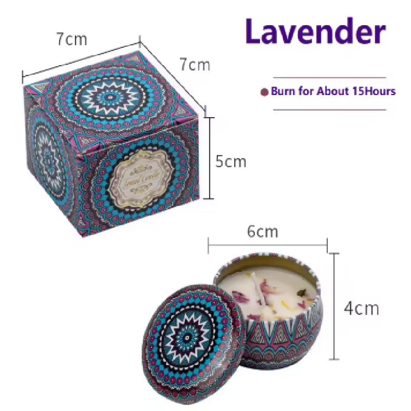 1PCS-Lavender Scented Candles Soy Wax Candle Jars Flower Fragrance Scent Candle A70