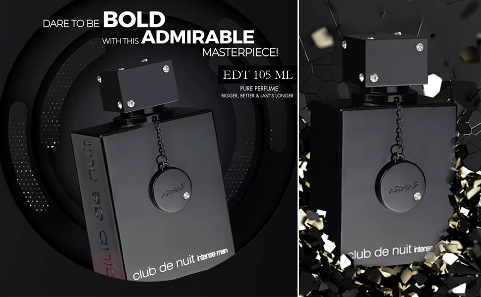 Armaf Club De Nuit Intense Man Eau De Toilette 3.6 Ounce Woody Spicy EDP Perfume Air Type Long Lasting Unisex Cologne Men&Women A67