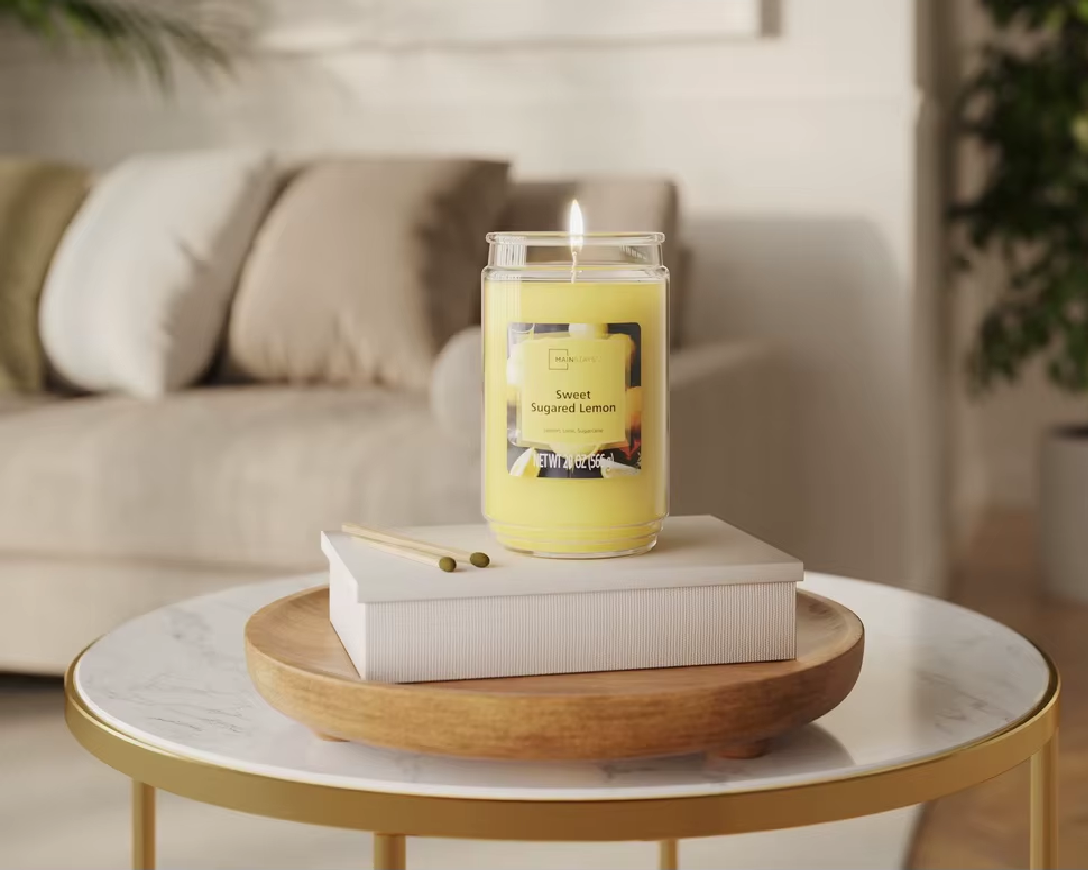 Sweet Sugared Lemon Scented Single Wick Jar Candle  100 Hours Burn Time  A69
