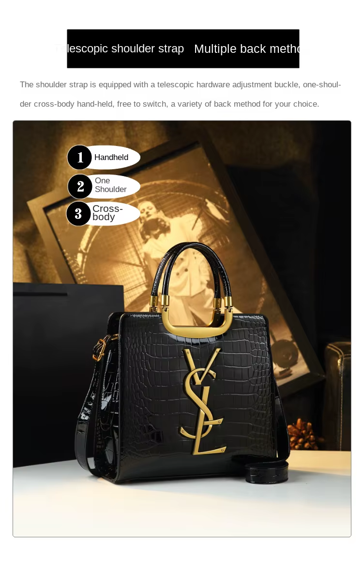 High-grade light luxury handbag 2025 new autumn and Tote bag women's crocodile