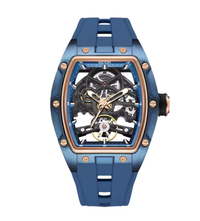 MEGIR 2242 Blue Automatic Watch for Men Sport Waterproof Stainless Steel A65