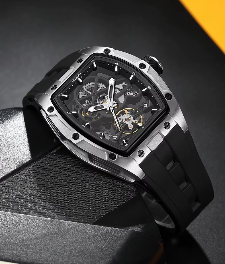 MEGIR 2242 Blue Automatic Watch for Men Sport Waterproof Stainless Steel A65