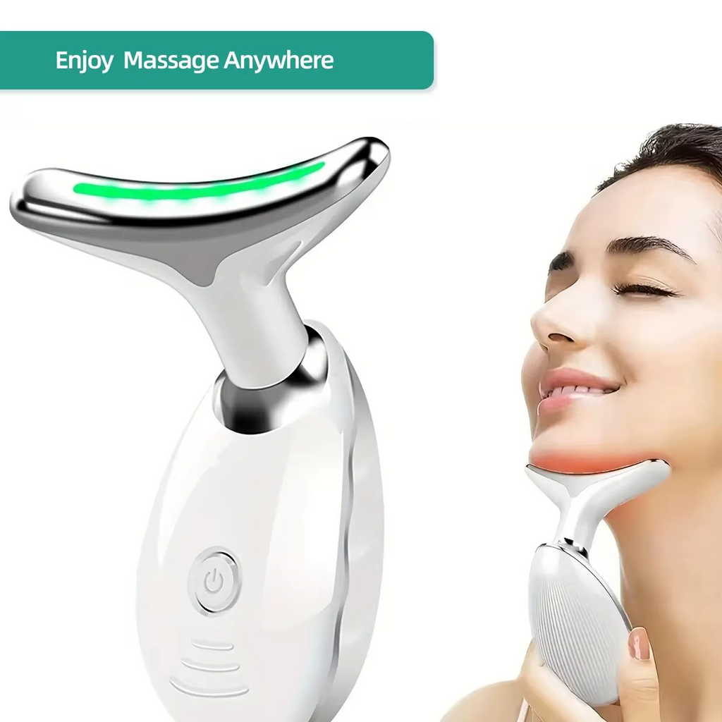 7LED Color Vibrating Neck Device neck and face skin massager electric Facial A88