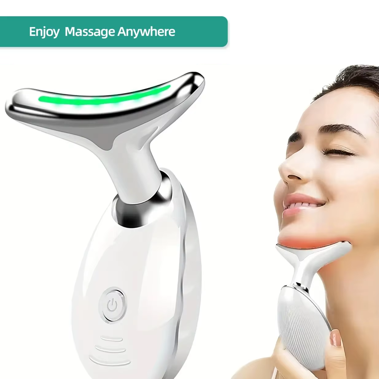 7LED Color Vibrating Neck Device neck and face skin massager electric Facial A88