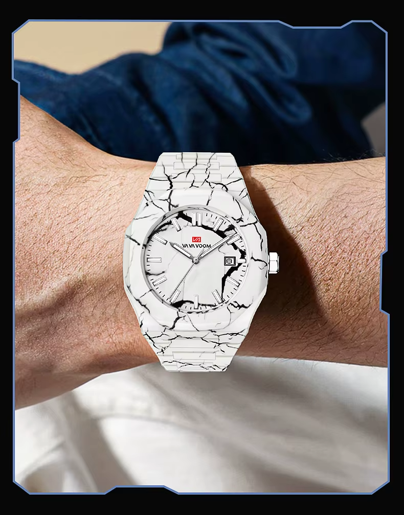 VA VA VOOM Top Brand Original Quartz Movement 40mm Marble Pattern A40