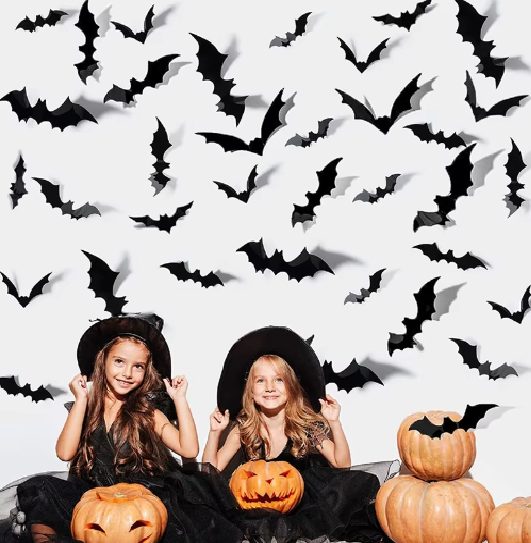 Halloween 3D Black Bat Wall Sticker A43
