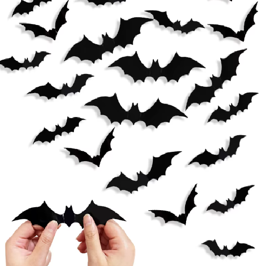 Halloween 3D Black Bat Wall Sticker A43