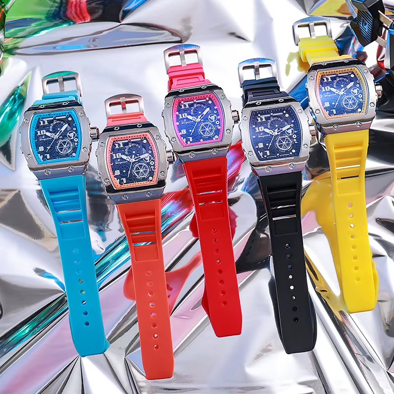 5 Luxury Watches Men's Big Silicone Jelly Casual Quartz Watch A39