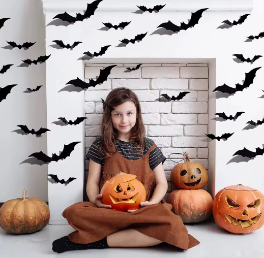 Halloween 3D Black Bat Wall Sticker A43